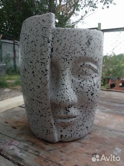 Кашпо гипсовое Полулицо