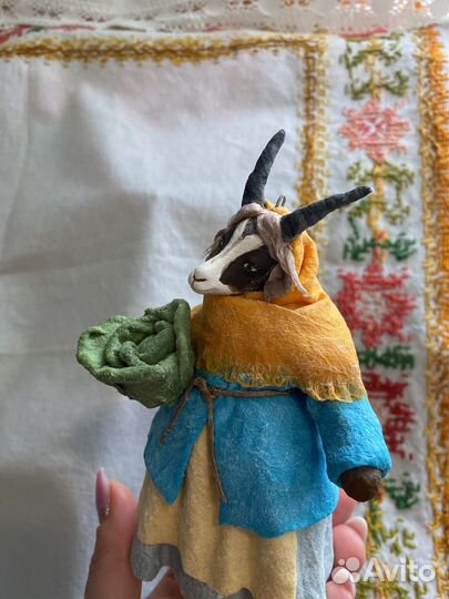 Ватная игрушка. Коза