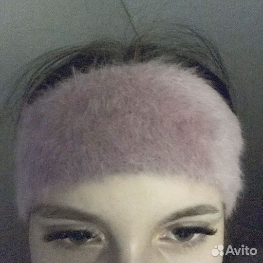 Павязка на голову вязанная из пуха женская