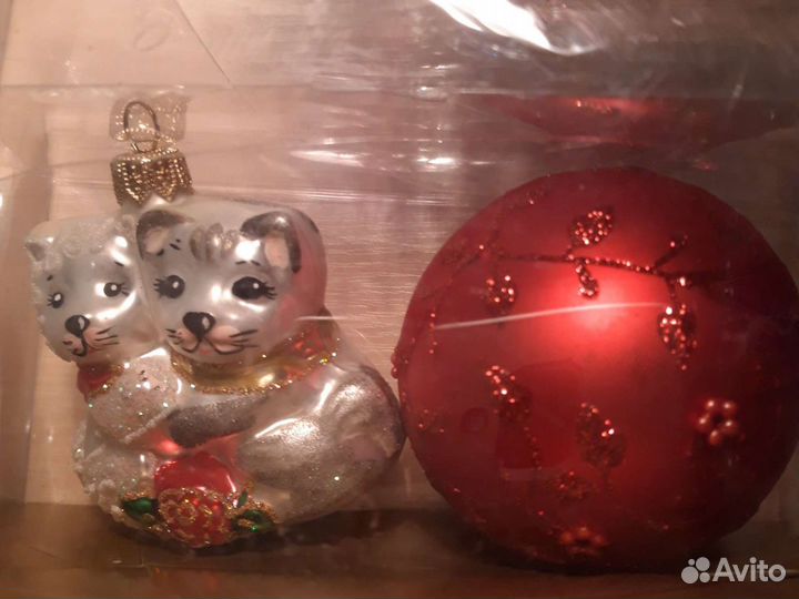 Новогодние игрушки новые стекло