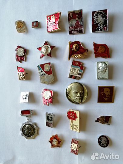 Набор значков СССР Ленин 24 штуки