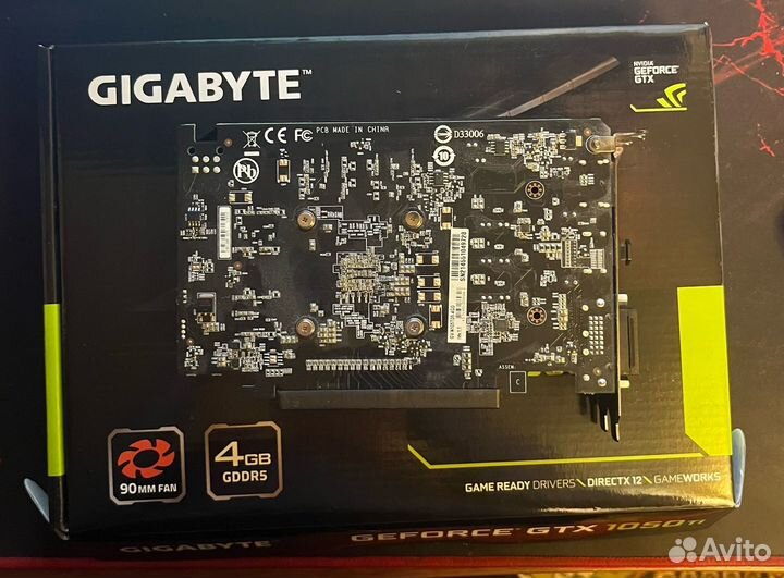 Видеокарта gigabyte GeForce GTX 1050 Ti D5 4GB