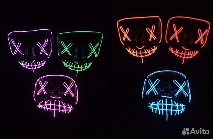 Неоновая маска на Хэллоуин