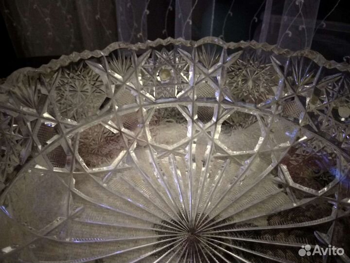 Хрустальная ваза для фруктов D22см Югославия