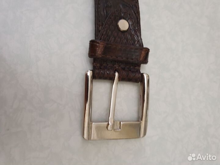 Ремень мужской кожа крокодила 122 см 4 см новый