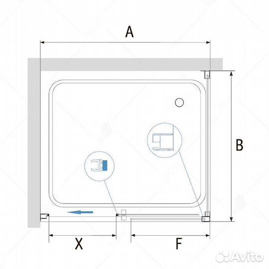 Душ. уголок RGW 154x90,5 Хром Стекло 35087659-11