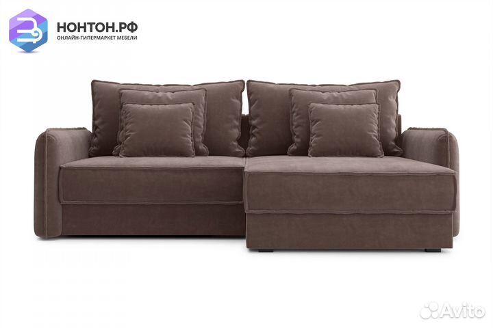 Диван угловой тик-так Антей коричневый