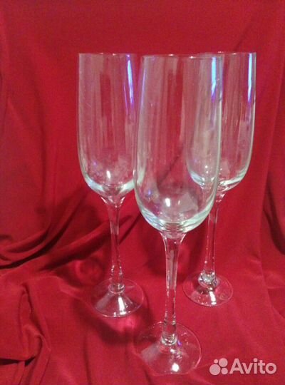 Бокалы. Шампанское/вино.Тонкое советское стекло