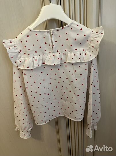 Блузка с сердечками на 128 см