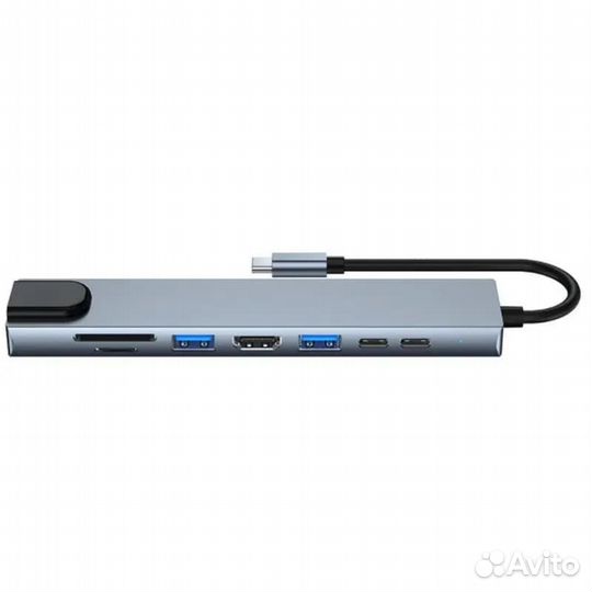 USB HUB type C 8 в 1, переходник hdmi 4K