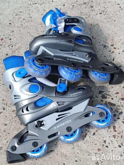 Роликовые коньки детские раздвижные + скейтборд