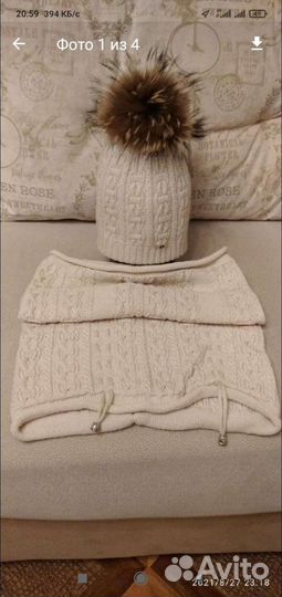 Шапка и снуд зима р.52-56