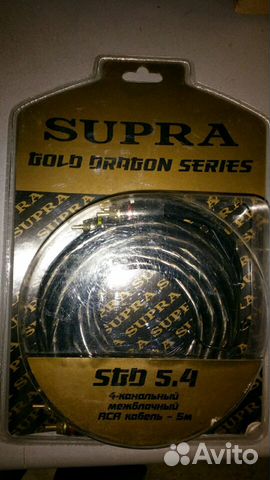 RCA кабель межблочный 5.4 Supra gold dragon series