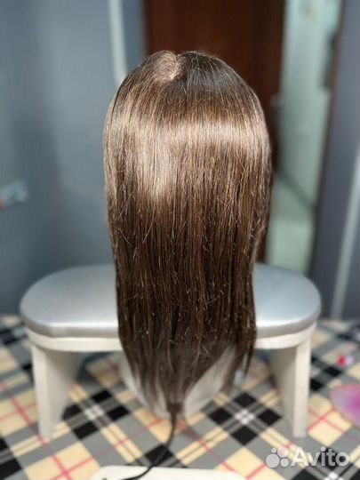 Парик из натуральных волос длинный