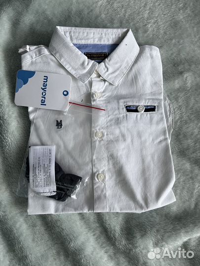 Рубашка белая с бабочкой mayoral