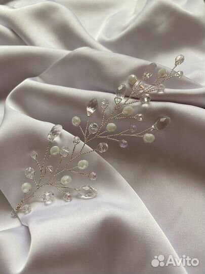 Свадебные украшения: веточка, шпильки в прическу