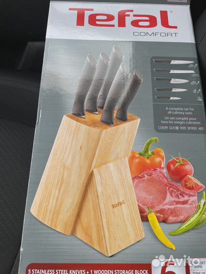 Набор кухонных ножей Tefal Новый