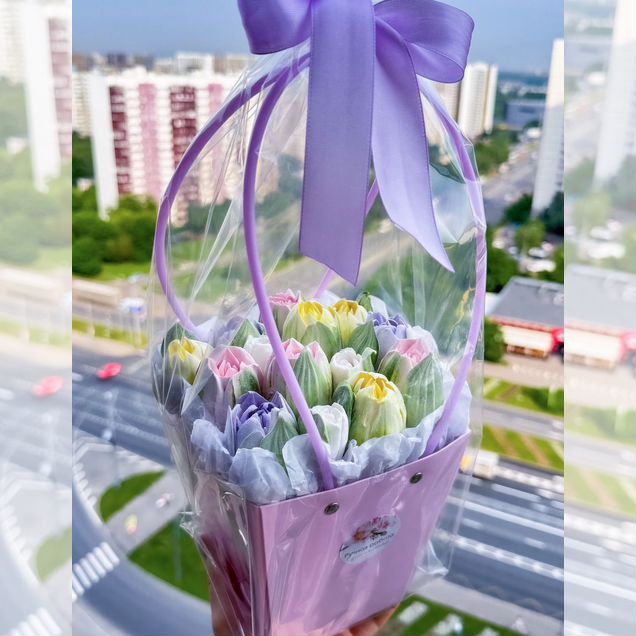 Зефирные тюльпаны, подарок, комплимент