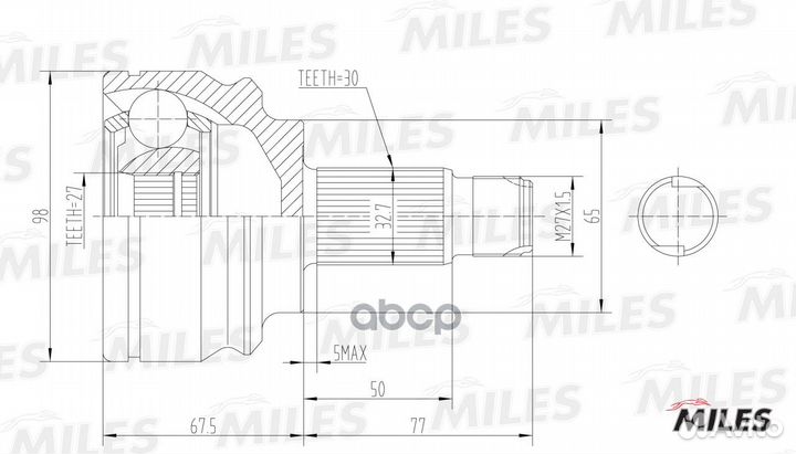 Шрус наружный BMW X5(E53) 00-07 (GKN 304495) GA