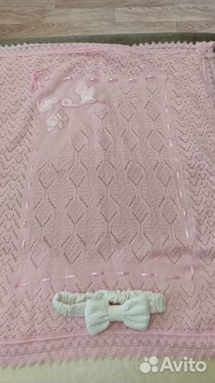 Плед (одеяло) и бант на выписку
