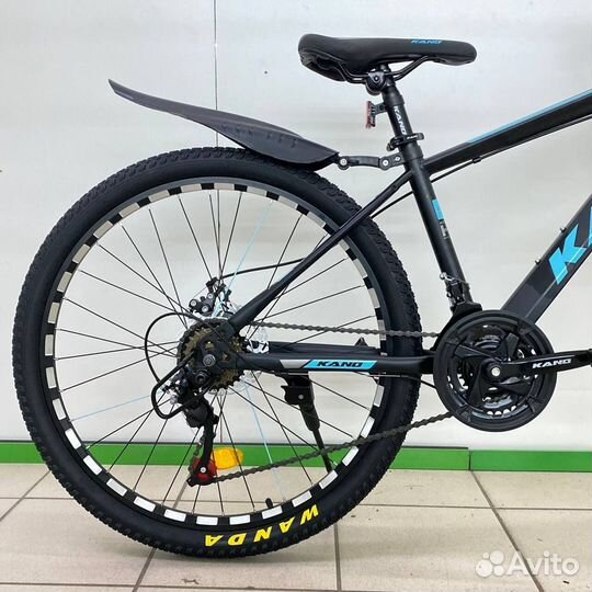 Скоростной велосипед чёрно-голубой новый