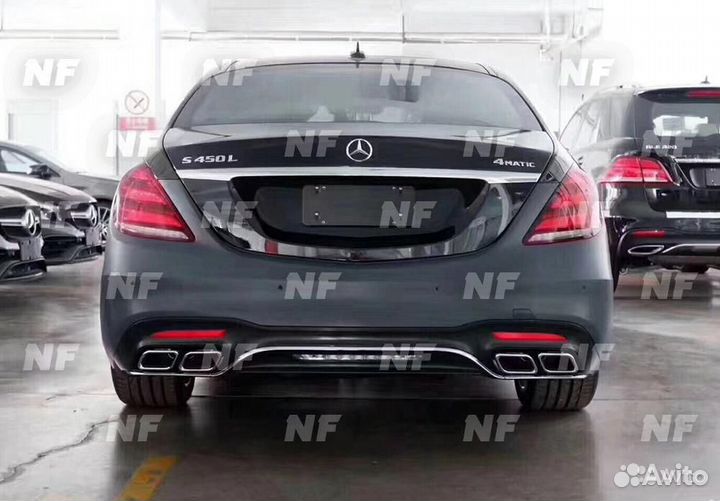 Диффузор с насадками 63 AMG Mercedes S222