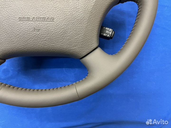 Оригинальный кожаный руль с подoгревом Prado 120