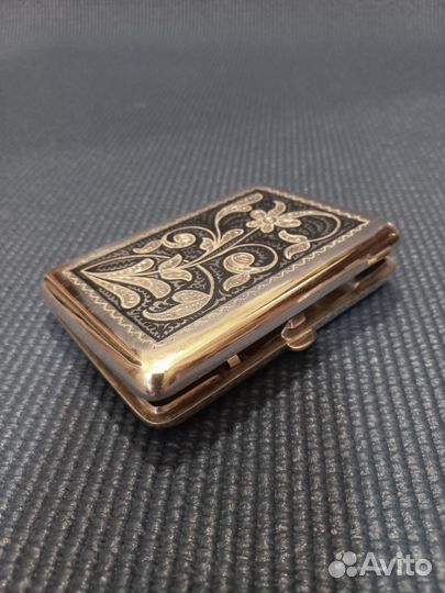 Портсигар серебряный ручной работы Кубачи 875-й пр