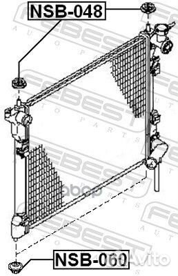 Втулка крепления радиатора NSB060 Febest