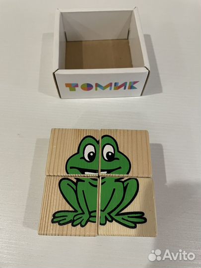 Кубики деревянные томик для малышей