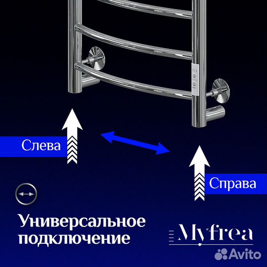 Полотенцесушитель электрический MyFrea MyMadrid 800х500 мм 103 Вт с терморегулятором хром