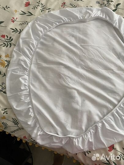 Детская круглая простыня на резинке диаметром 75