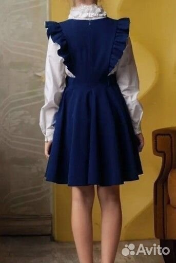 Платье школьное синее р134