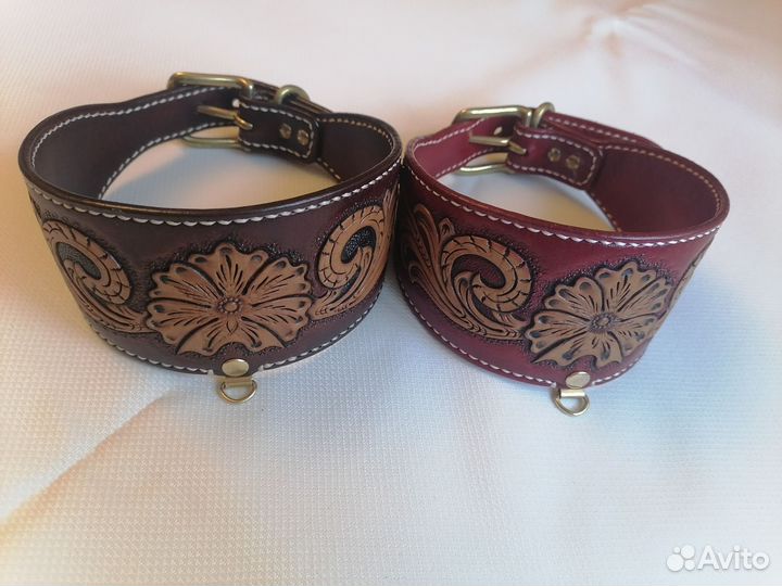 Ошейник-селедка для собак из натуральной кожи