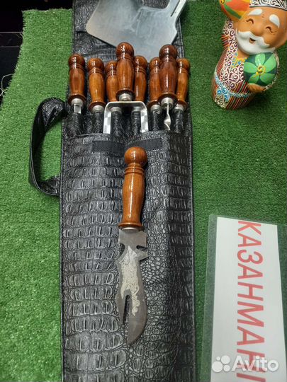 Шампура в кожаном чехле