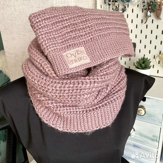 Комплект шапка и снуд женский