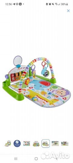 Развивающий коврик fisher price с пианино