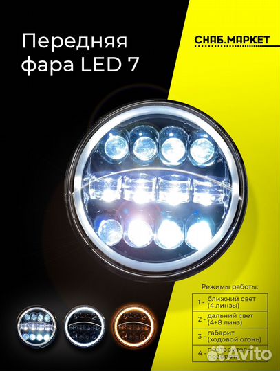 Светодиодная фара LED нива иж камаз