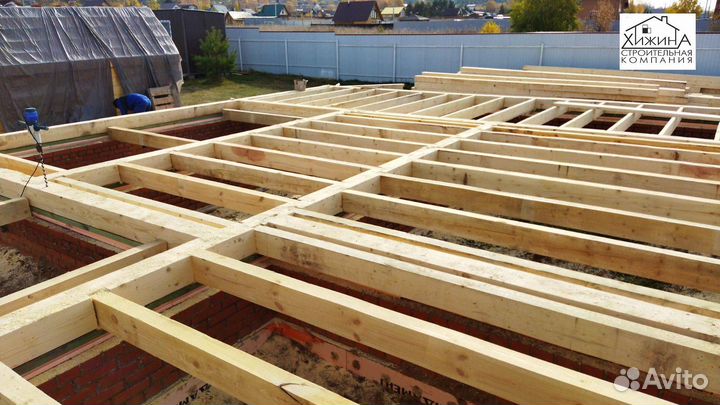 Срубы дома 8х9 из бруса 200х200 строительство