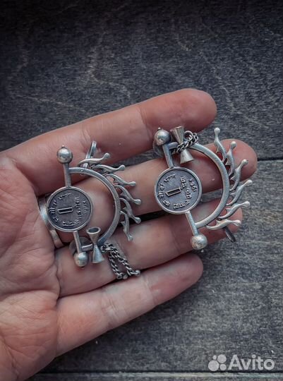 Каффы этно ретро Индия серьги