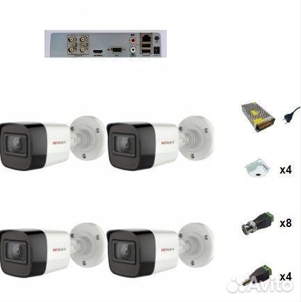 Комплект видеонаблюдения HiWatch 4 камеры со звуко
