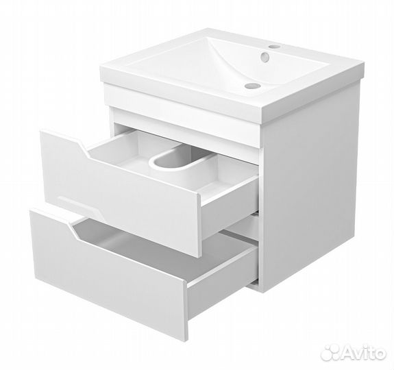 Тумба под раковину Misty Софт 56 подвесная белый П-Соф-01060-011П2Я