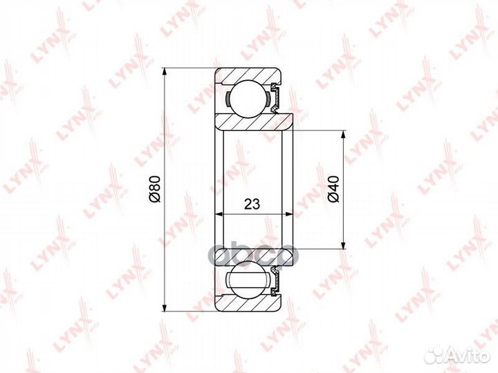 Подшипник ступицы задн. с ABS, 23x40x80 WB-15