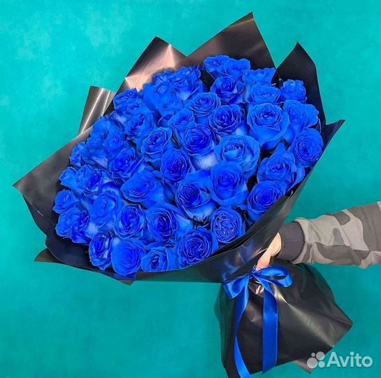 Синие розы. Букеты Цветы доставка