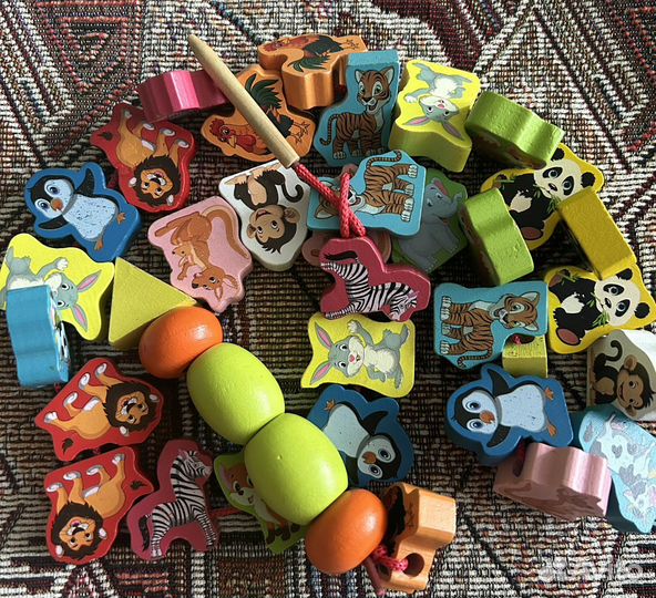 Деревянная шнуровка Бусины