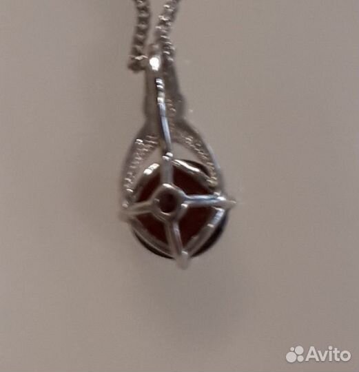 Подвеска из серебра с гранатом и фианитом Соколов