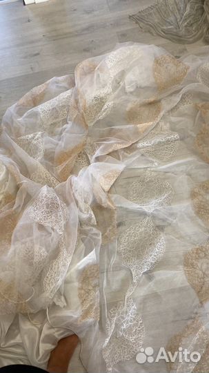 Тюль органзас вышивкой