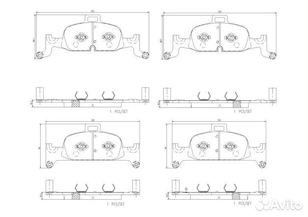 Оригинальные тормозные колодки Brembo P85164N