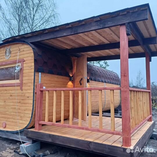 Баня бочка и квадро под ключ
