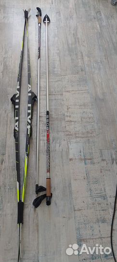 Комплект Лыжи беговые коньковые, ботинки,палки